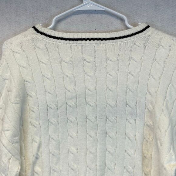 NWT FADED ROSE Sweater Women's XS Cream “New York” Cable Knit Cropped Pullover - Picture 12 of 14